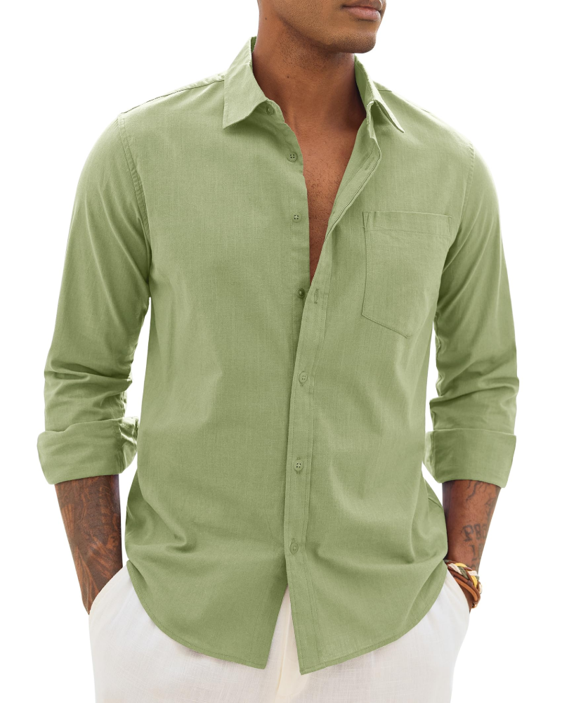 Hugo Camicia Uomo – Camicia Cotone Lino Maniche Lunghe, Stile Leggero &amp; Casual Chic