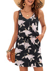Vestito Donna Ursula – Scollo a V, Spalline Sottili, Taglio Mini e Vita Regolabile con Tasche Estate