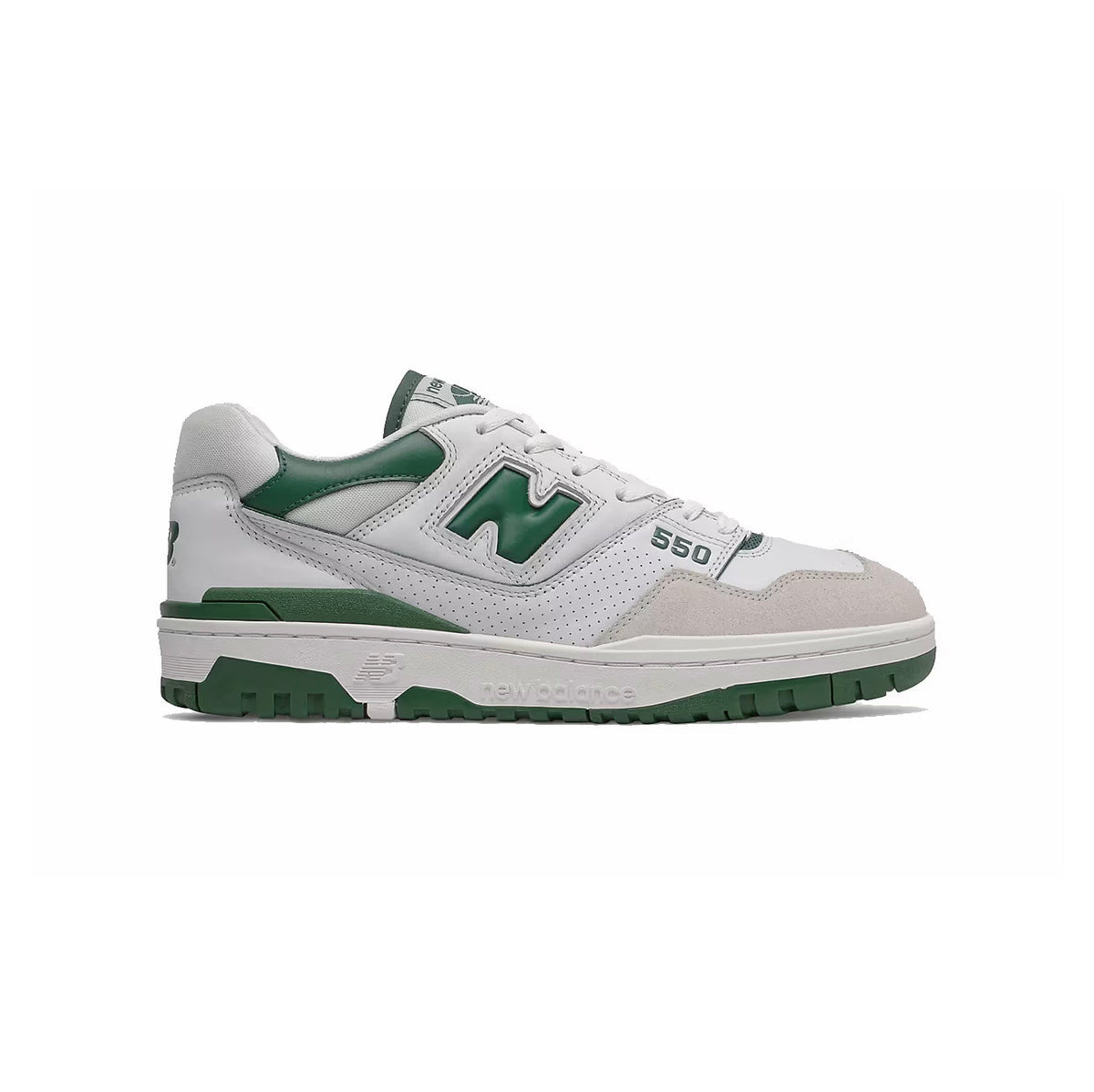New Balance 550 Scarpe Uomo Bianche e Verdi in Pelle Retro Sportive