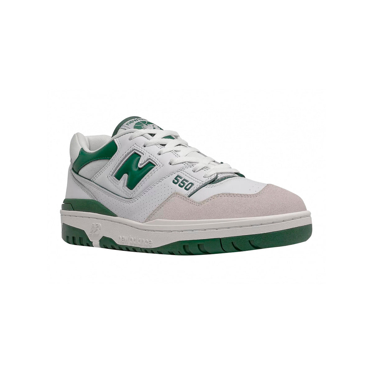 New Balance 550 Scarpe Uomo Bianche e Verdi in Pelle Retro Sportive