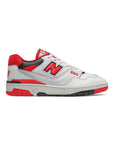 New Balance 550 Scarpe Uomo Bianche Rosse e Nere Stile Retro Basket