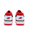New Balance 550 Scarpe Uomo Bianche Rosse e Nere Stile Retro Basket