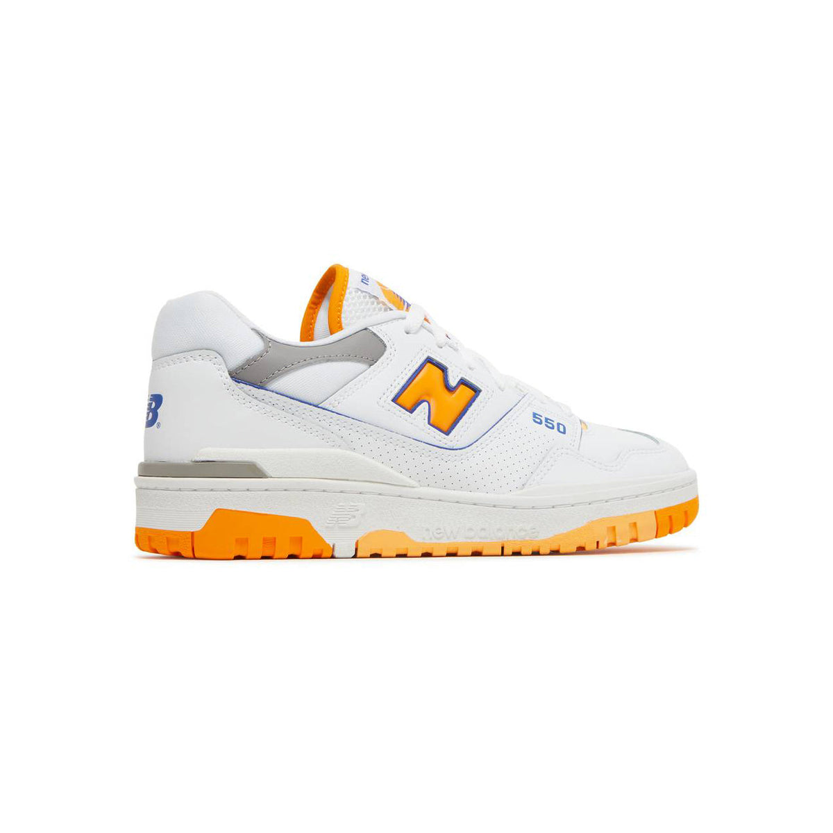 New Balance 550 Scarpe Uomo Bianche e Arancione Vibrante Retro Sportive