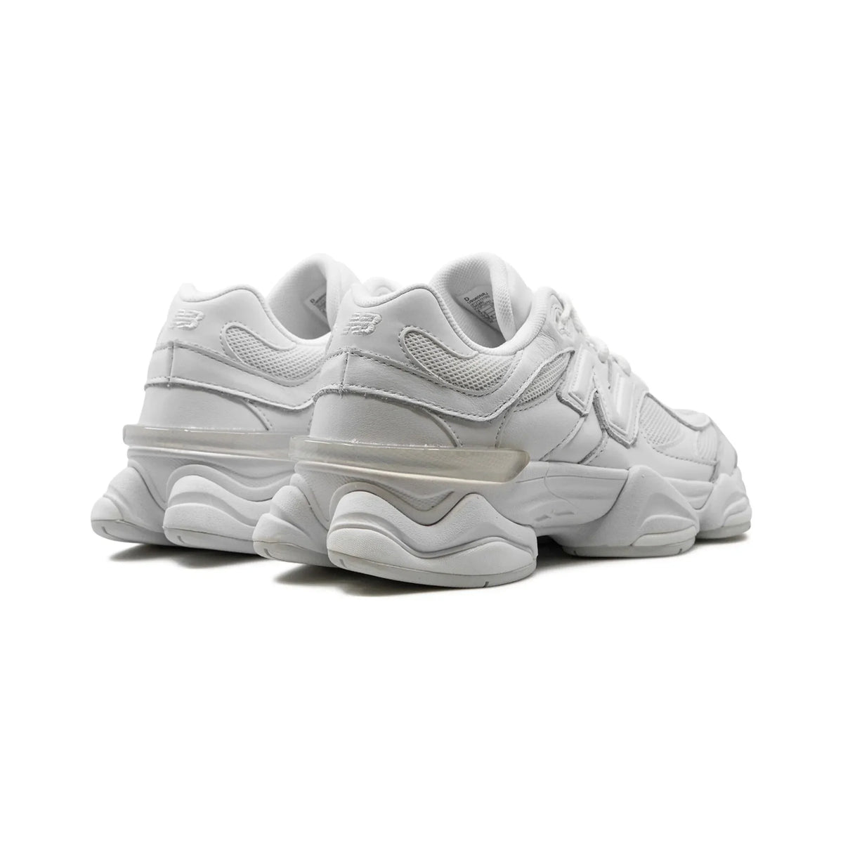 new balance 9060 white monochrome sneakers vista posteriore