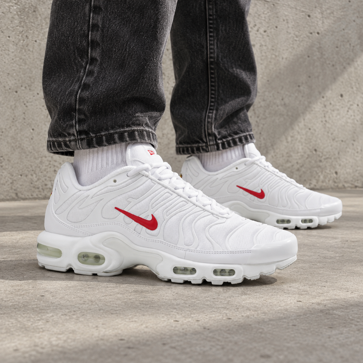 Nike Air Max Plus x Supreme White Speed Red Bianco Rosso Uomo Donna - 4