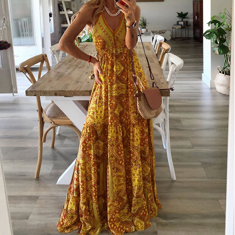 Abito lungo donna in tessuto leggero, stile boho — vista 4