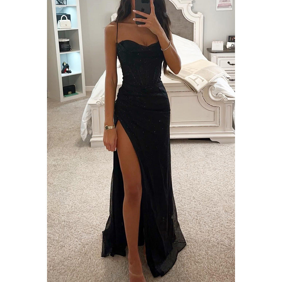 Dettaglio bustier dell'abito lungo
