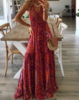 Dettaglio stile boho dell'abito lungo