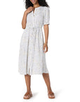 Vestito Donna Krishna – Taglio A-Line Sagomato, Maniche Corte e Gonna Midi Svasata con Tasche