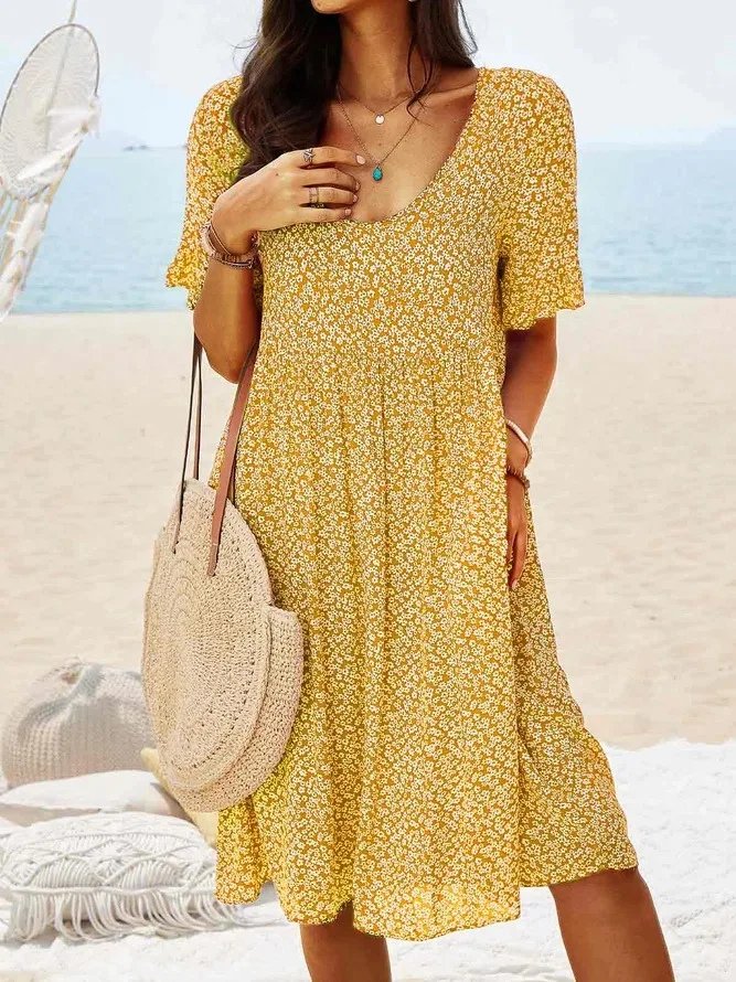 Olivia | Vestito corto da donna con stampa floreale e maniche svolazzanti