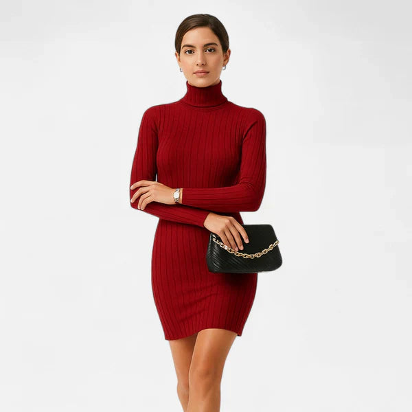 Penelope | Abito estivo a maniche lunghe con collo alto da donna
