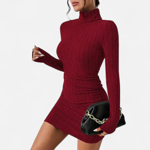 Penelope | Abito estivo a maniche lunghe con collo alto da donna