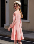 Vestito Aishi per Ragazza – Maniche Lunghe in Mesh, Taglio A-Line e Vita Alta con Tasche