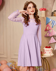 Vestito Aishi per Ragazza – Maniche Lunghe in Mesh, Taglio A-Line e Vita Alta con Tasche