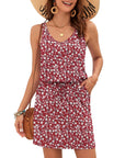Vestito Donna Ursula – Scollo a V, Spalline Sottili, Taglio Mini e Vita Regolabile con Tasche Estate