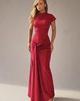Abito lungo donna in tessuto leggero, aderente — vista 10