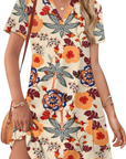 Abito Donna Estivo Sherry – Abito Midi Scollo a V Elegante, Taglio Fluido Bohemien per Vacanze e Matrimonio