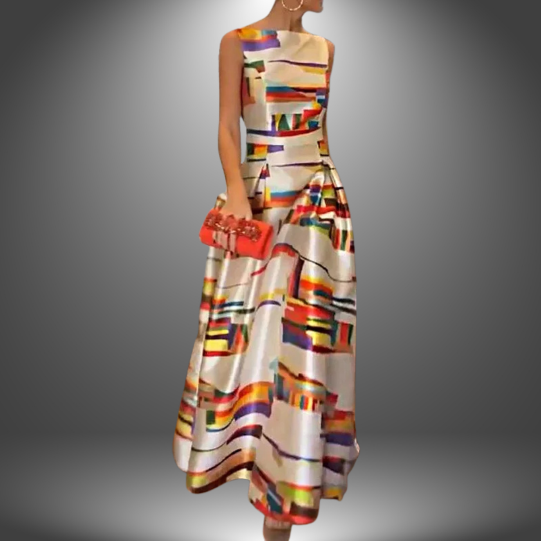 Sarah | Abito lungo colorblock alla moda da donna