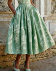 Scarlett | Abito midi a linea ad A senza maniche con stampa floreale da donna