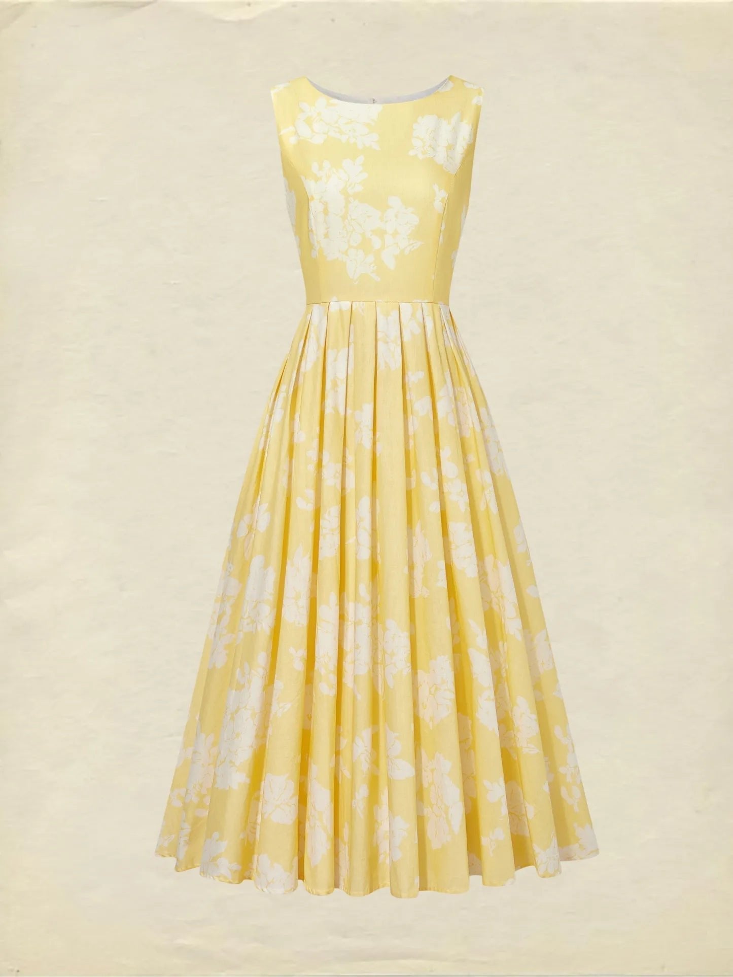 Scarlett | Abito midi a linea ad A senza maniche con stampa floreale da donna