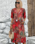 Scarlett | Vestito midi estivo casual da donna con scollo a V e stampa animalier