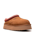 UGG Tazz Camel ciabatte platform donna in pelle scamosciata e montone cammello, vista frontale