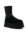 UGG Classic Dipper Boot Black stivaletti donna in pelle scamosciata e montone nero, vista frontale