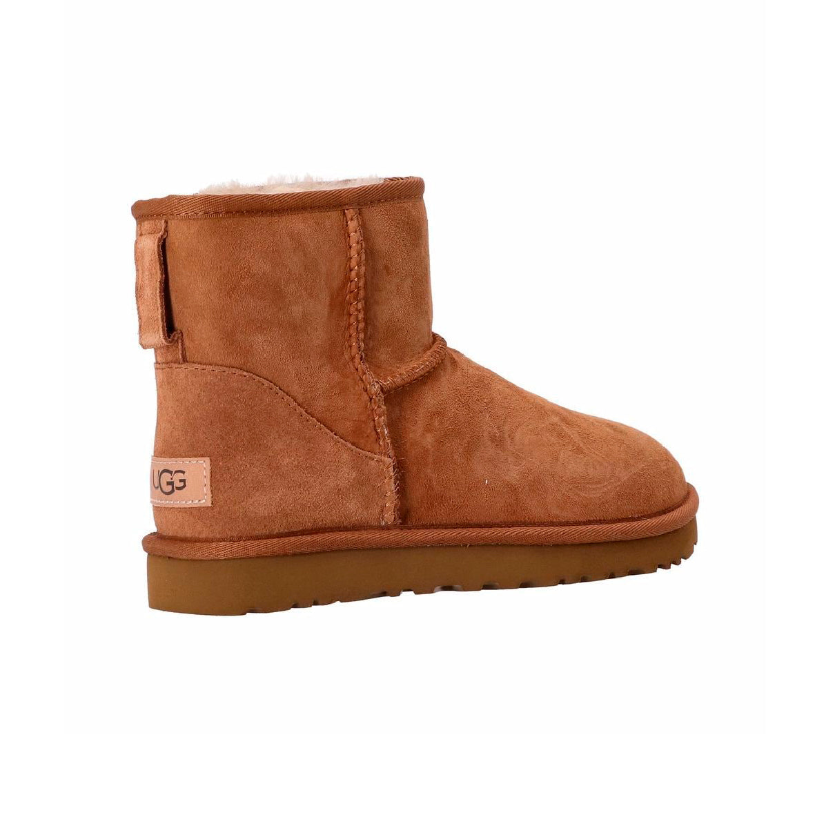 UGG Classic Camel stivali uomo e donna in pelle scamosciata e montone cammello, dettaglio suola