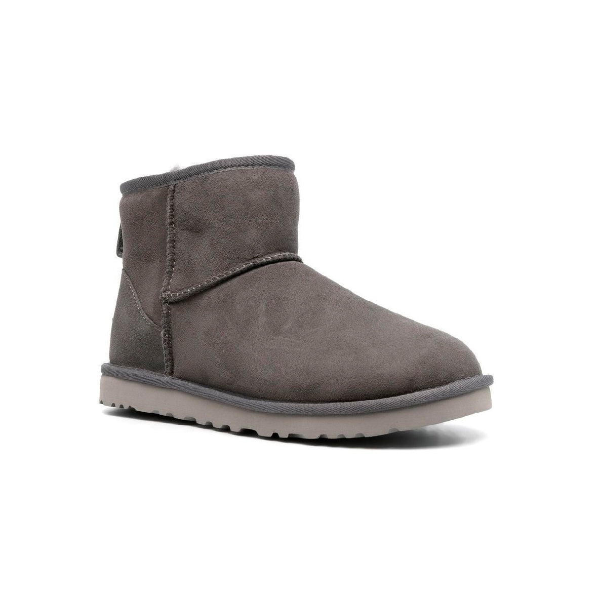 UGG Classic Grey stivali uomo e donna in pelle scamosciata e montone grigio, vista frontale