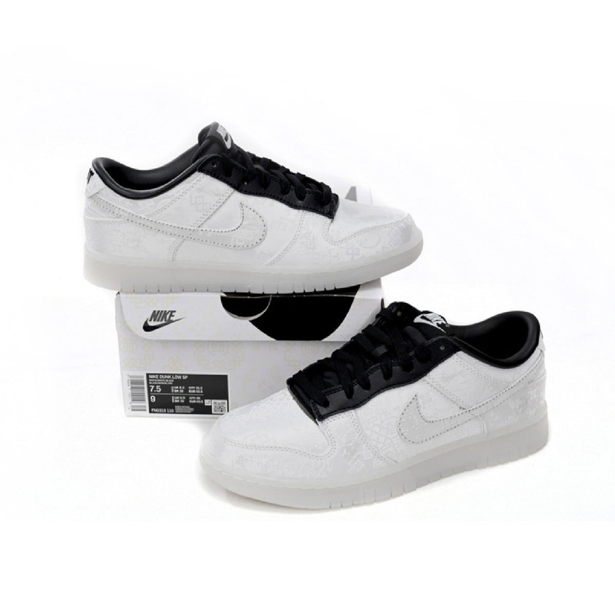 Nike Dunk Low Bianche e Nere x CLOT Fragment Sneakers Uomo Donna
