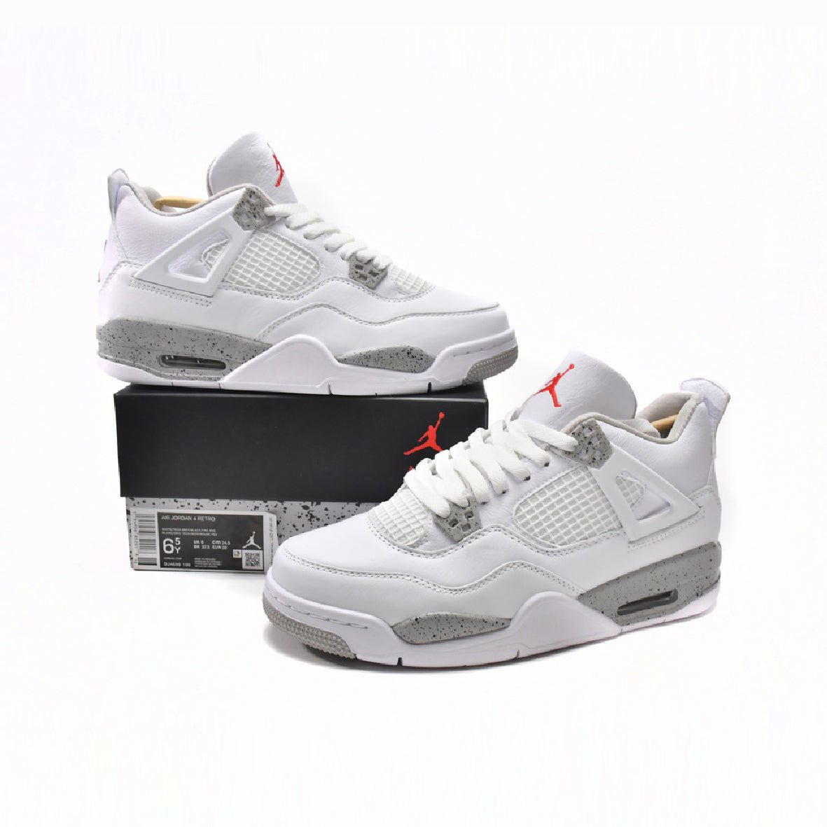 Nike Air Jordan 4 Retro White Oreo Bianco Grigio Uomo