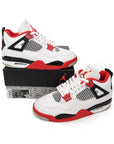 Nike Air Jordan 4 Retro Fire Red Bianco Rosso Nero Uomo