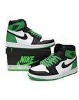 Nike Air Jordan 1 High Verde Lucky e Nero in Pelle