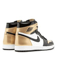 Nike Air Jordan 1 High Gold Toe Oro Nero e Bianco in Pelle