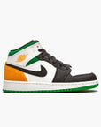 Nike Air Jordan 1 Mid Bianco Nero Arancione Verde Oakland Retro