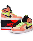 Nike Air Jordan 1 High Switch Albicocca Apricot e Volt
