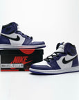 Nike Air Jordan 1 High Retro Viola Court e Bianca in Pelle