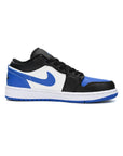 Nike Air Jordan 1 Low Nero Bianco Blu Royal Pelle Premium
