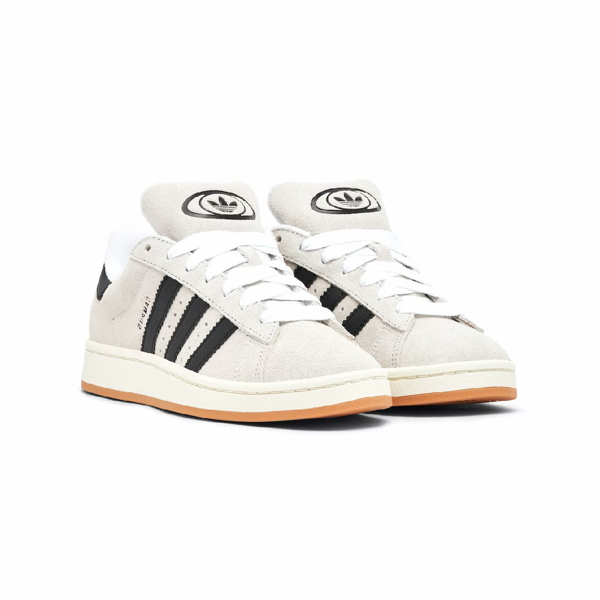 Adidas Campus 00s Crystal White Core Black sneakers basse uomo e donna in bianco nero - vista frontale