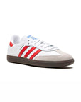 Adidas Samba OG White Red sneakers basse uomo e donna in bianco rosso - vista frontale