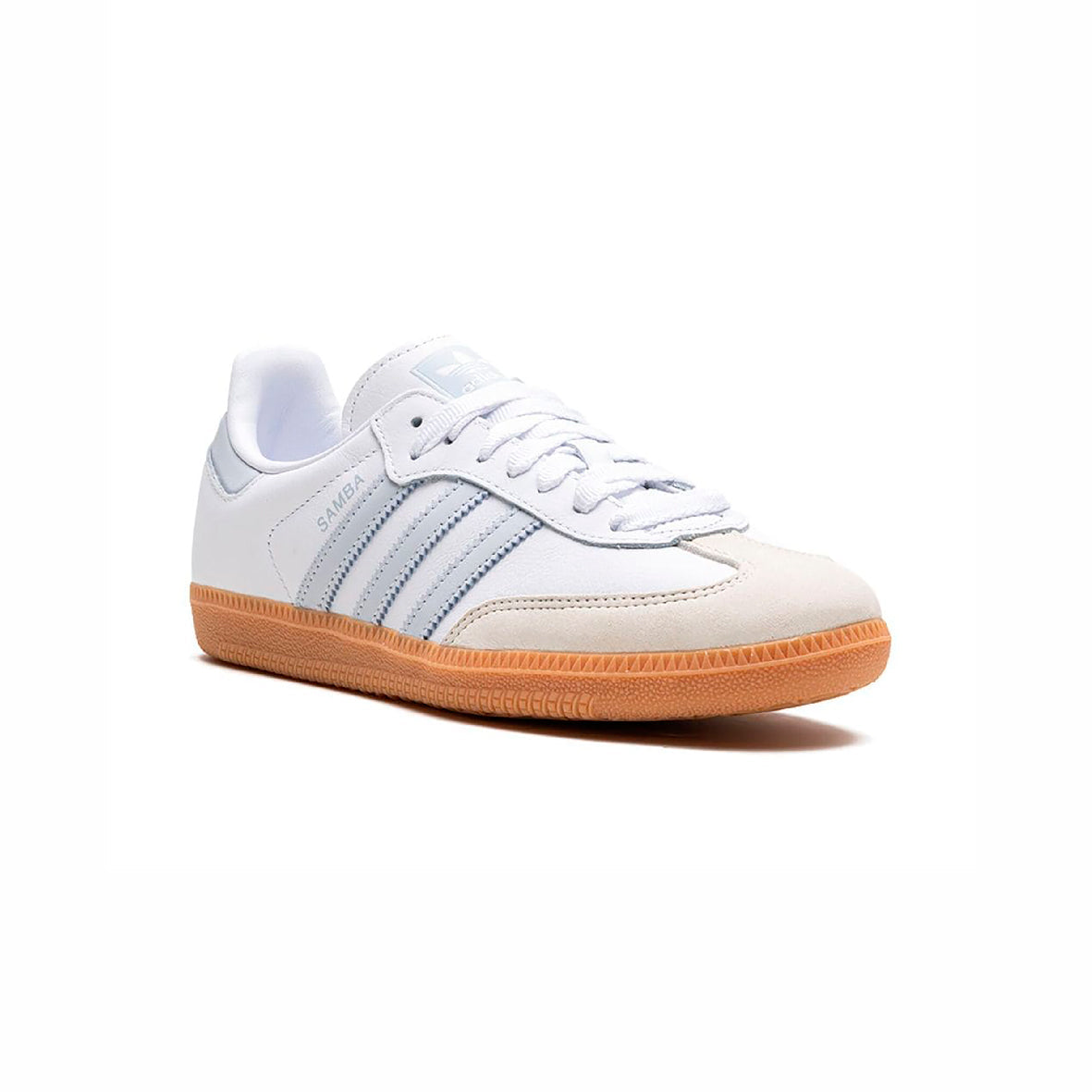 Adidas Samba White Halo Blue sneakers basse uomo e donna in bianco blu - vista frontale