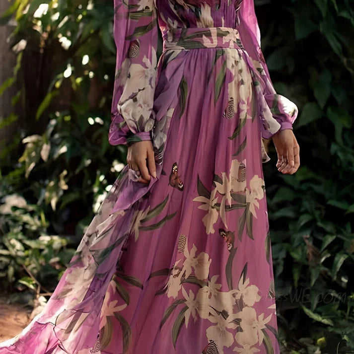 Sienna | Abito lungo da donna a maniche lunghe con stampa floreale
