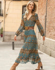 Sophie | Vestito Midi da Donna in Chiffon con Stampa Medaglione Boho