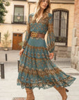 Sophie | Vestito Midi da Donna in Chiffon con Stampa Medaglione Boho