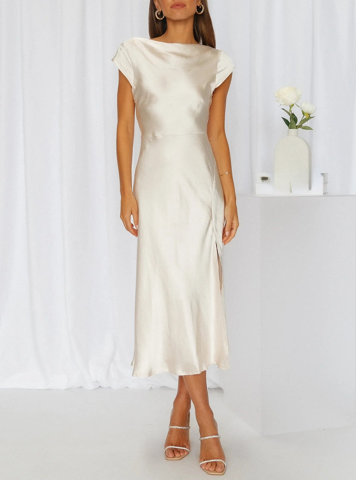 Sophie | Abito Midi Minimalista da Donna con Spalline