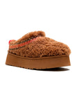 UGG Tazz Heritage Braid Brown ciabatte platform uomo e donna in pelle scamosciata e montone marrone, vista frontale