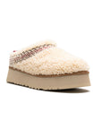 UGG Tazz Heritage Braid Natural ciabatte platform uomo e donna in pelle scamosciata e montone naturale, vista frontale