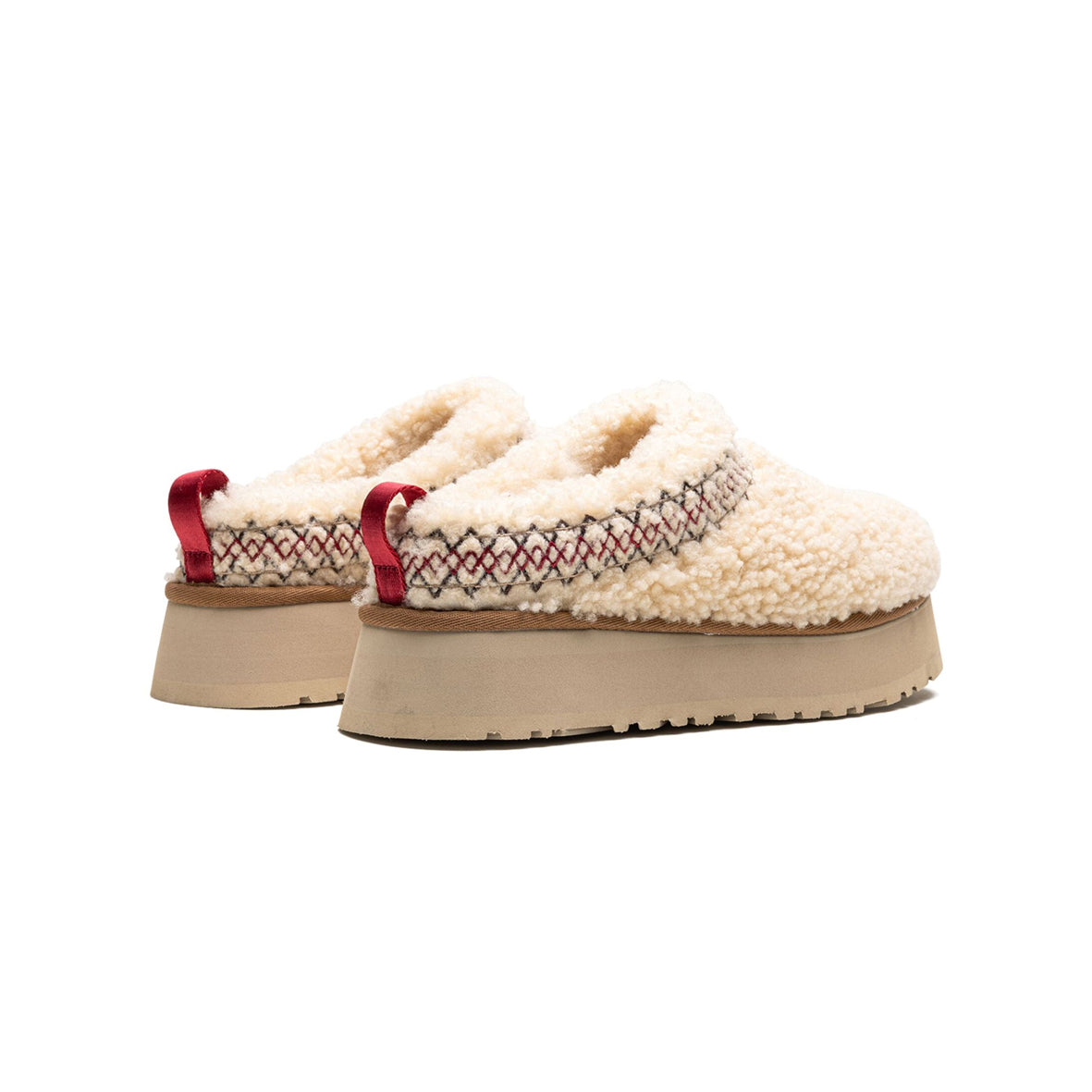 UGG Tazz Heritage Braid Natural ciabatte platform uomo e donna in pelle scamosciata e montone naturale, dettaglio suola