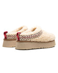 UGG Tazz Heritage Braid Natural ciabatte platform uomo e donna in pelle scamosciata e montone naturale, dettaglio suola