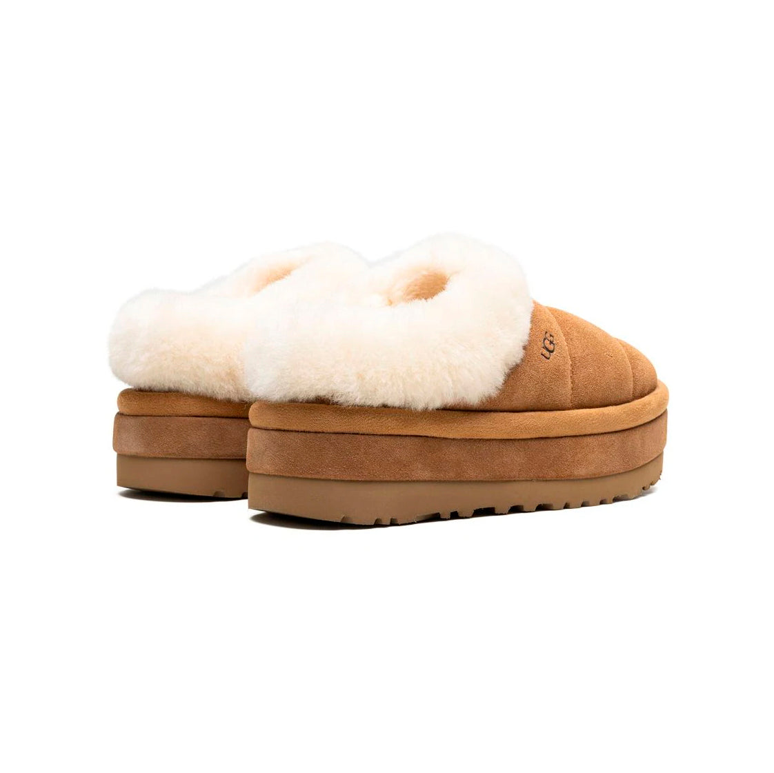 UGG Tazzlita Chestnut ciabatte uomo e donna in pelle scamosciata e montone marrone chestnut, vista frontale